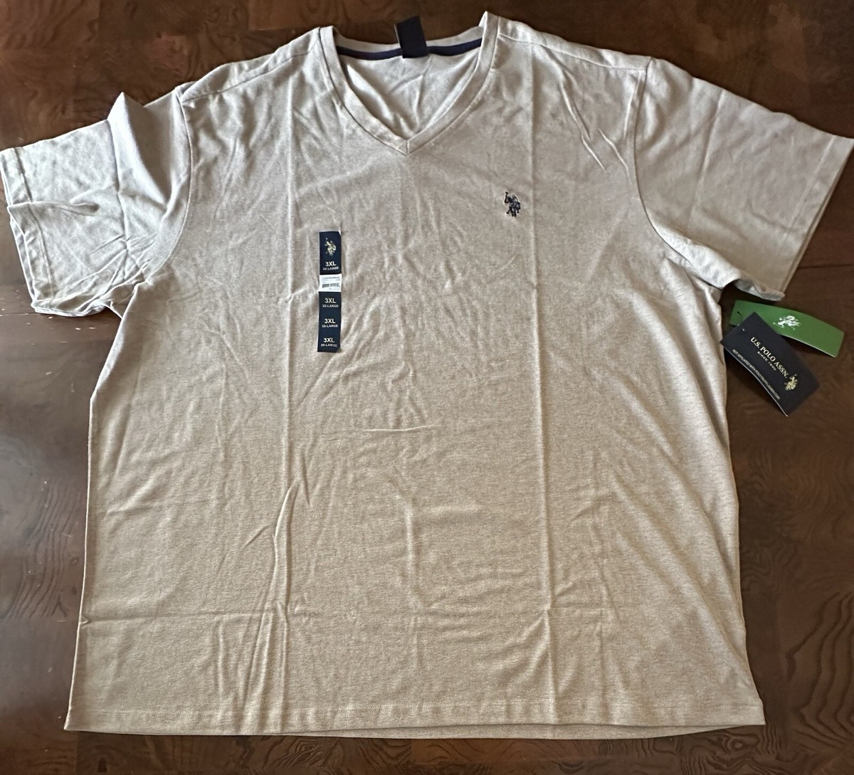 Polo Mens T-Shirt Sz 3X Short Sleeve V Neck Cotton Tee