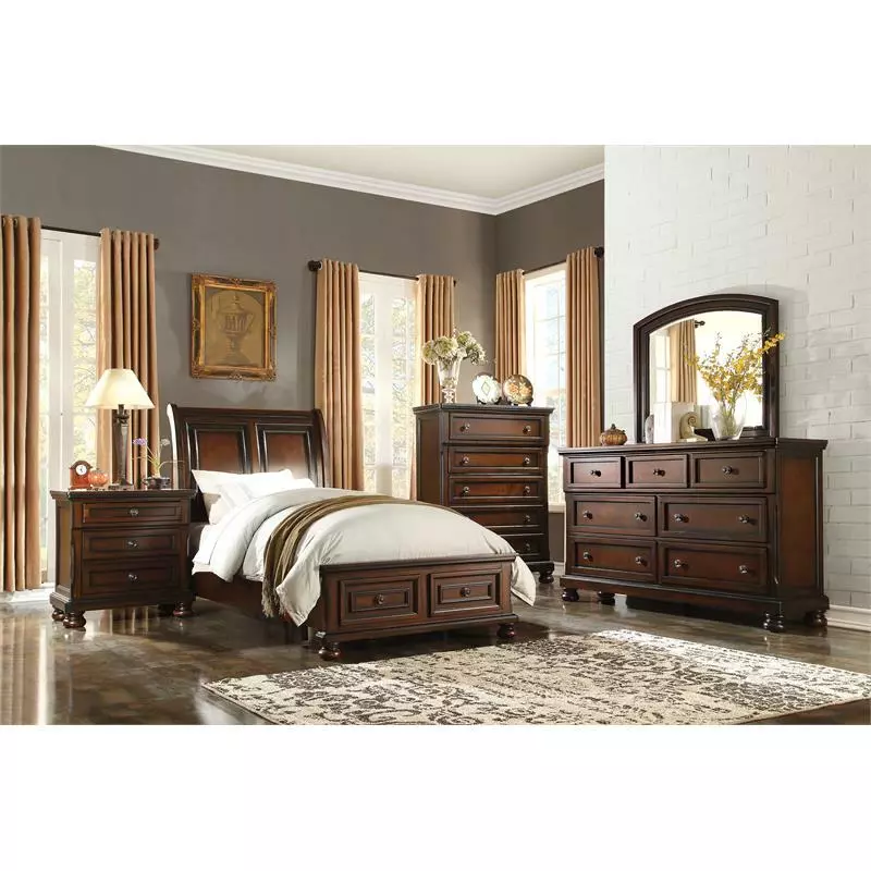 Dark cherry 2024 wood nightstand
