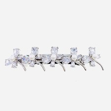 USA Butterfly BARRETTE Hair Clip Hairpin use Swarovski Crystal Elegant Silver 18