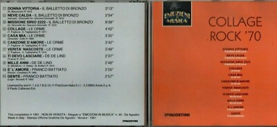 COLLAGE ROCK '70 CD Il Balletto di Bronzo Le Orme De De Lind Franco Battiato