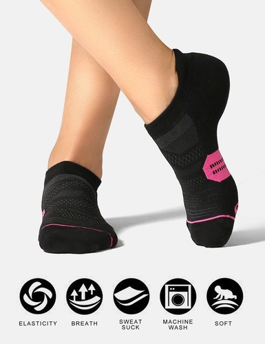 6Pcs Women's Ankle Running Socks Cushioned Low Cut Tab Athletic Socks breathe - Picture 4 of 7