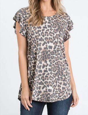Heimish Usa Leopard Ruffle Top - Plus Size 3X