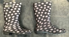 Kamik Dots Kids Waterproof Rain Boots Polka Dot Black/White US 4 EU 36
