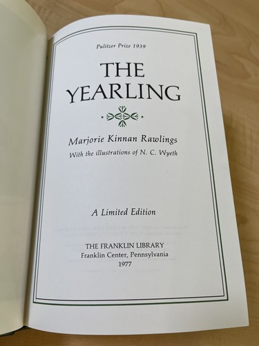 Vintage The Yearling Marjorie Kinnan Rawlings Franklin Library 1977 Hardcover Bo - Bild 11 von 17