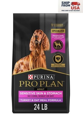 Purina Pro Plan Sensitive Skin & Stomach Turkey & Oat Dry Dog Food, 24 lb
