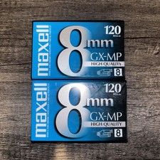 2 Pack Maxell GX-MP 8mm Tapes 120 Min Camcorder High Quality Video 8 Cassette