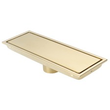 Deokxz Linear Shower Drain Pipe 12 Inches Brushed Gold Tile Insert Grille