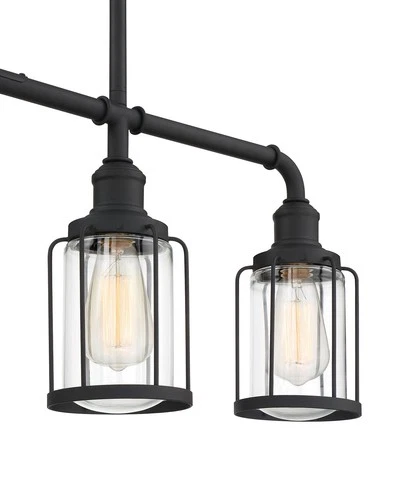 Quoizel LUD434 Ludlow 4 Light 34"W Linear Chandelier - Black - Picture 2 of 6