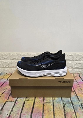 Mizuno Wave Skyrise 6 Straßenlaufschuhe UK 10 Herren UVP 130£ schwarz/weiß