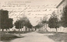 dt193 cartolina porto san giorgio, via giacomo leopardi, provincia di fermo