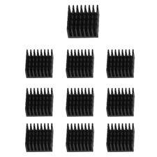 10 Pcs Black Aluminum Cooler Radiator Heat Sink Heatsink 20mm x 20mm x 10mm L4J8
