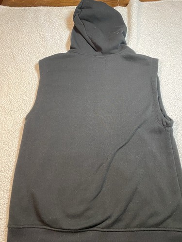Mc Squared Men's Black Sleeveless Hoodie Zip Up Pockets Sweatshirt Large - Picture 2 of 5
