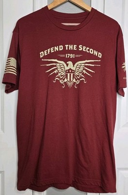 Club Grunt Style Shirt Men's XL Red Short Sleeve Defend The Second Amendment