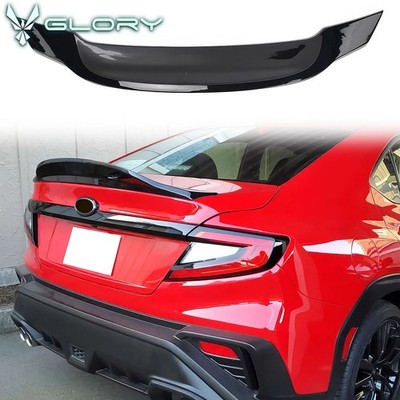 Fits 22-26 Subaru WRX 5th Sedan Trunk Spoiler R Style Rear Wing Gloss Black ABS