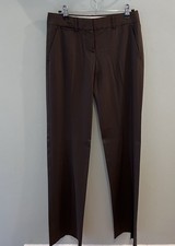 Theory Women's Brown Wool Blend Flat Front Dress Pants Size 0