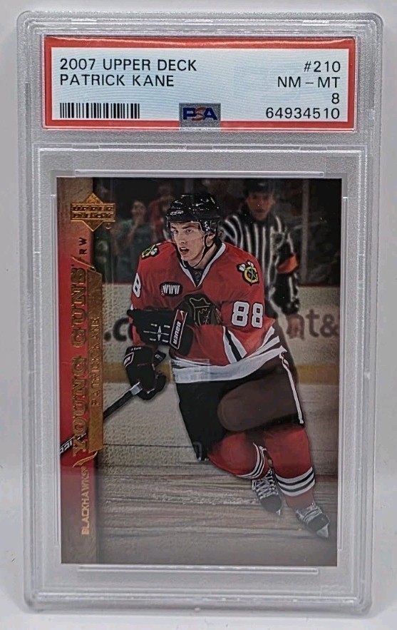 2007-08 Upper Deck Young Guns Patrick Kane #210 PSA 8 NM-MT Rookie RC