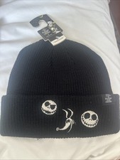 Disney Nightmare Before Christmas Black Beanie Hat Winter One Size NWT NEW