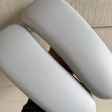 Herman Miller Remastered Aeron Chair Leather Arm Pads OEM Set of 2 Mineral