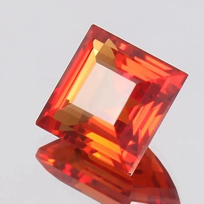 Natürlich 7.60 Karat Orange Saphir Prinzessin Schnitt Zertifiziert Lose