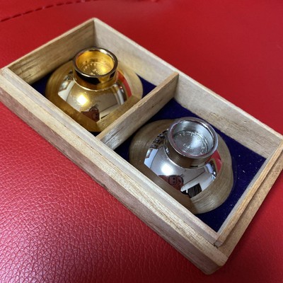 し*お様 純銀 EXPO'70 盃 木箱付き Expo70 Japan World Expo Commemoration Gold And Silver Cup