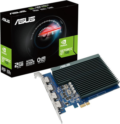 ASUS Geforce GT 730 2GB DDR5 Grafikkarte (4X HDMI, Single-Slot-Design, Passive K