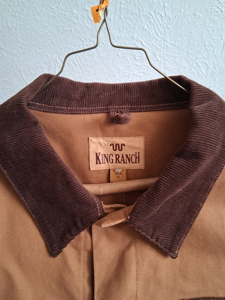 King Ranch Kineno Field Jacket Mens XL Brown Canvas Corduroy Western Cowboy - Image 4 of 4