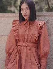 WE ARE KINDRED Australian Luxury Designer Dress Terracotta Mini Silk ($600) 6 US