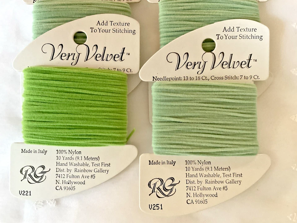 Needlepoint Embroidery Thread Rainbow Gallery Lot of 4 Very Velvet Greens New - Image 4 of 4