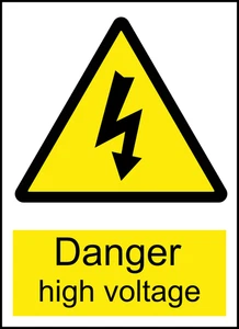 High Voltage Caution Warning Sign Self Adhesive Vinyl Sticker