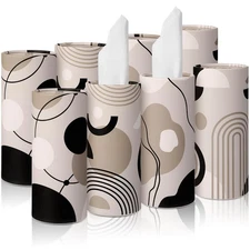 8 Pack Round Tissue Box Holder Facial Tissues Tube Container for Car Cup Holder