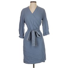 Everlane The Japanese GoWeave Quarter Sleeve Wrap Dress Sky Blue Sz 2 Feminine 