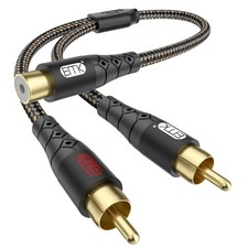 RCA Splitter 2 Male to Female Extension Cable Dual Shielding Gold Plated Nylo...