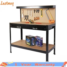 63" Steel Workbench Tool Storage Work Bench Workshop Garage Tools Table w/Drawer