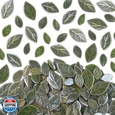 Artspac Iridescent Mosaic Tiles for Crafts Bulk,454g Green Ceramic Petal Mosa