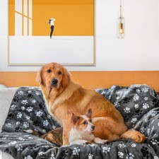 Waterproof Dog Blanket 40x30 Inches, Reversible Sherpa Fleece Pet Blanket for...