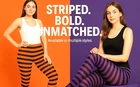 Women's  Stripe Tights-  Colours Fancy Dress  Halloween Book Week  S- M-L-XL