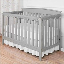 3PC Soft Grey Teething Edge  Corner Crib Rail Covers - Protect Your Baby  Crib
