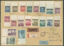 German WWII Bohemia 1st Issue Set Registered Cover 23513