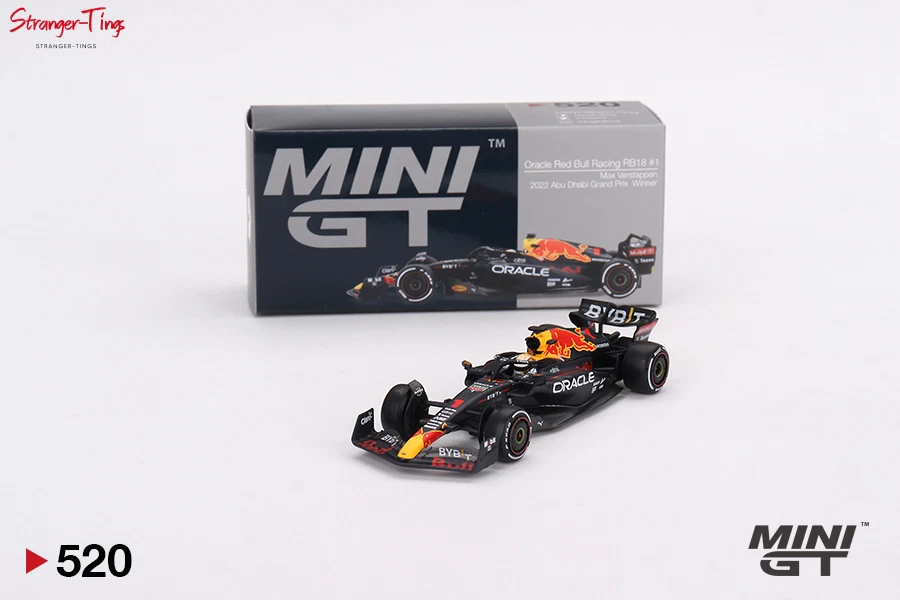 Mini GT Oracle Red Bull Racing RB18 #1 Max Verstappen 2022 Abu Dhabi 1:64