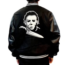 Michael Myers Horror Movie Patches Slasher Icon Halloween Varsity Bomber Jacket