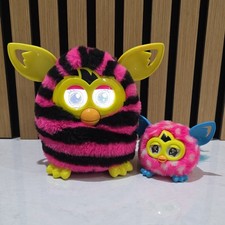 Hasbro Furby Boom Electronic Toy Pets Bundle (2) Pink/Black Stripe & Spot