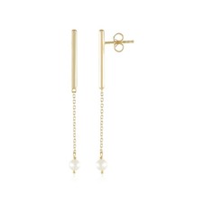 Weiße Perlen Ohrringe aus vergoldetem Silber