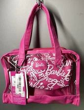 Mattel Bag It Like Barbie Makeup&Hair Accessories Carry Case Bags Clear Pink NWT