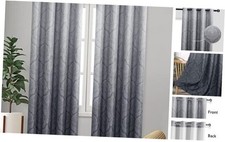 Ombre Blackout Curtains for Bedroom - Damask 52"W x 84"L Pack of 2 Grey