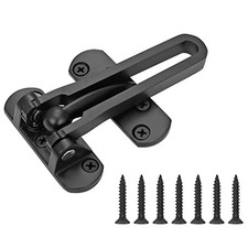 Door Lock Latch Swing Bar Door Guard Latch Home Hotel Lock Black