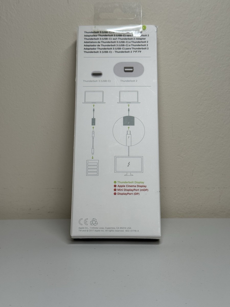 【純正】Thunderbolt 3（USB-C）- Thunderbolt 2 Apple Thunderbolt 3 (USB-C) to Thunderbolt 2 Adapter
