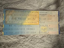 The Police Concert Ticket Atlantic City Convention Center NJ, Feb 7, 1984 Tour