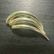 Gold Tone Brooch Pin 2" Long Vtg Signed Piscitelli Made in USA