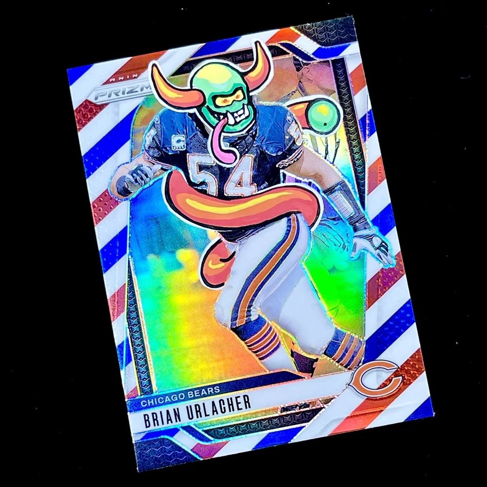 1/1 BRIAN URLACHER 🔥 RED WHITE BLUE PRIZM SSP 🔥 NEW PENINI: ONE OF ONE ART - Image 2 of 4
