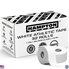 Bulk Athletic Tape 32-Pack, 45 ft Rolls, No Sticky Residue, Easy to Tear